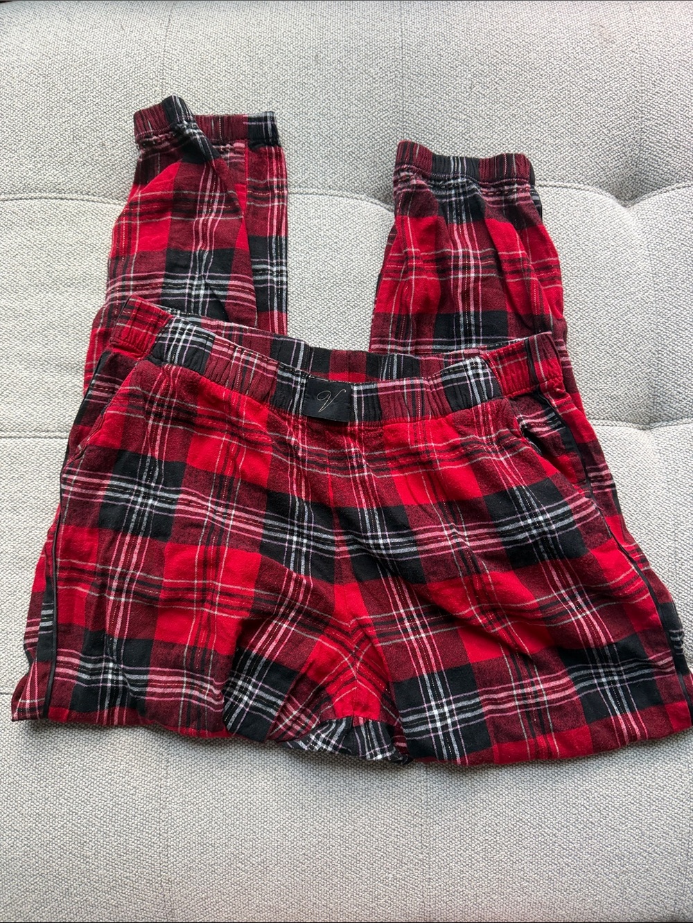 Victoria's Secret Red and Black Plaid Flannel Pajama Pants